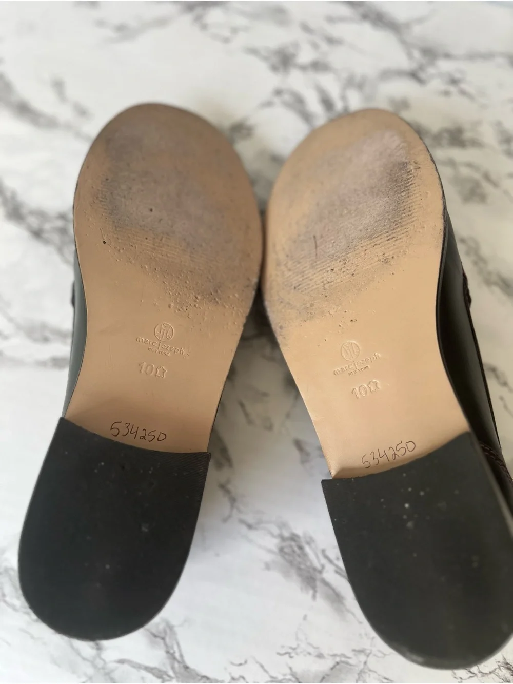 Marc Joseph Mason Boulevard Navy Blue Leather Loafers 10 Quiet Luxury